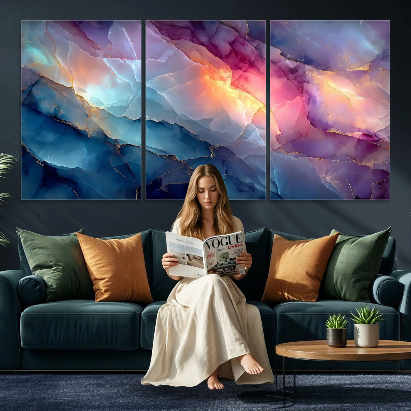 28163849-MGV-CV-36X24 - Colorful Abstract Canvas Wall Art Print, Vibrant Popup Color Art Print