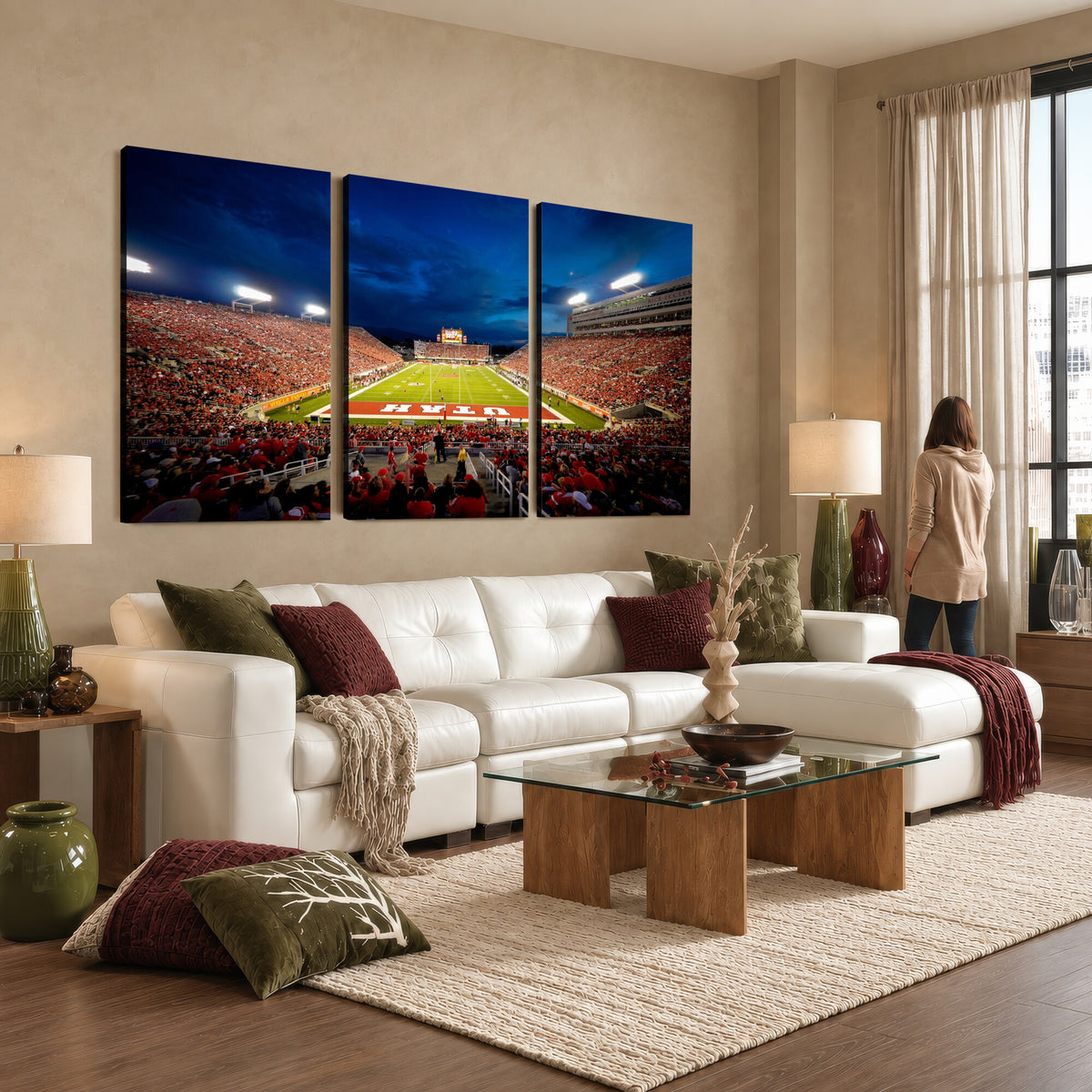 74019251-MGV-CV-36X24 - Rice-Eccles Stadium Wall Art Canvas Print - Utah Salt Lake City Stadium Print
