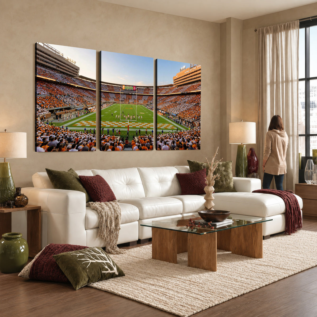 74509135-MGV-CV-36X24 - Framed Neyland Stadium Wall Art Canvas Print, Tennessee Volunteers Wall Decor