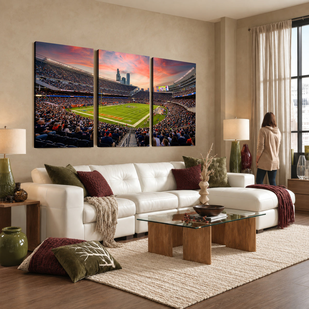 38873544-MGV-CV-36X24 - Soldier Field Wall Art Canvas Print, Chicago Bears Stadium Decor