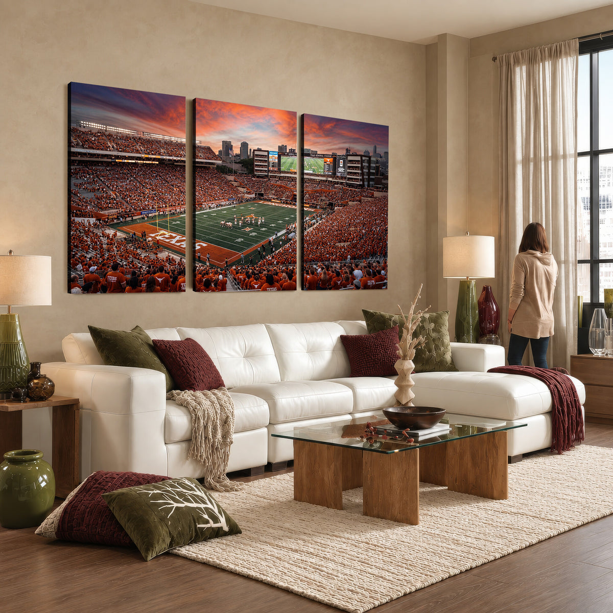68564193-MGV-CV-36X24 - Darrell K Royal Texas Memorial Stadium Wall Art Canvas Print, Texas Longhorns Stadium Decor