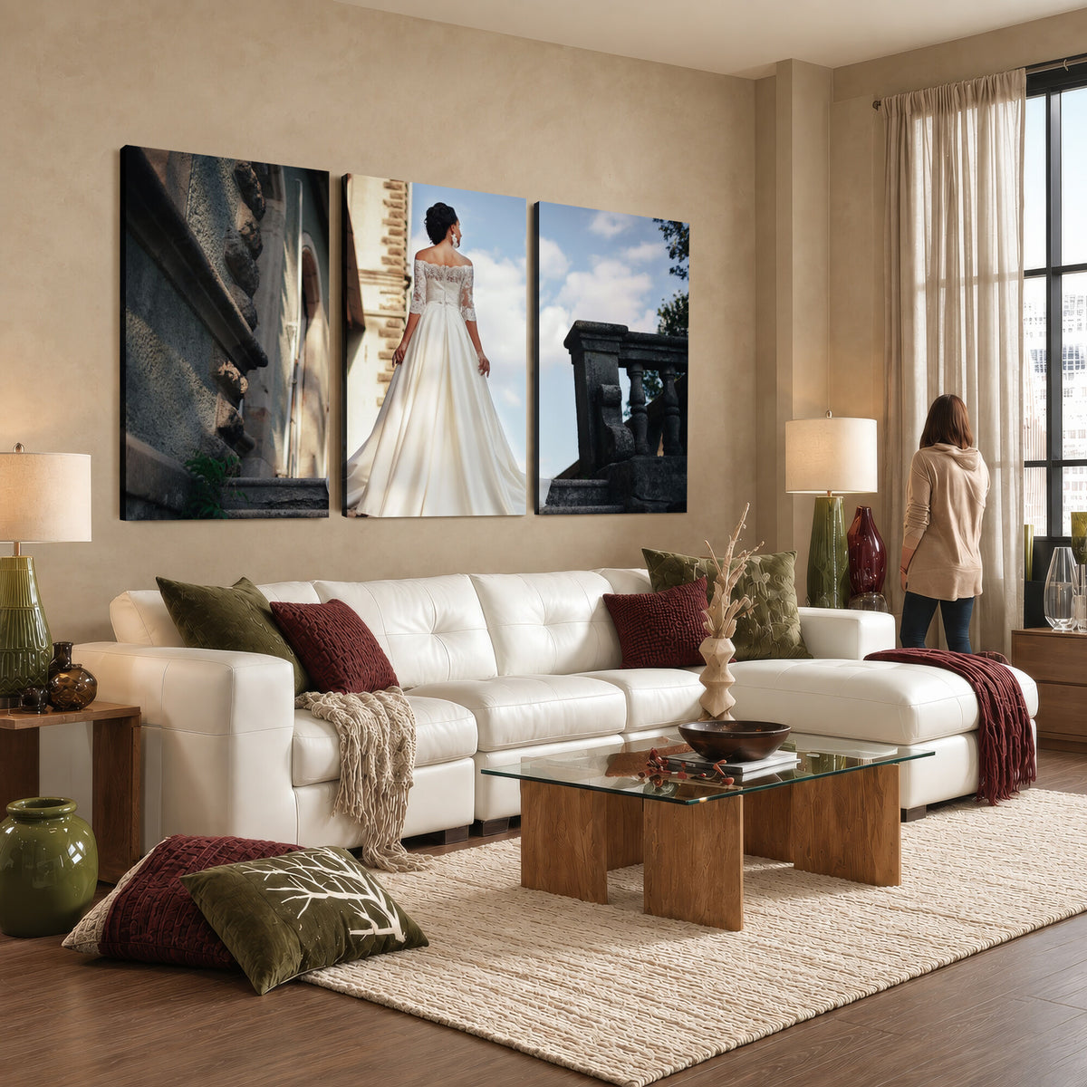 80645701D-MGV-CV-60X30-3P - Custom Canvas Print, Personalized Photo Wall Art, Unique Picture Design 3 Panel Set