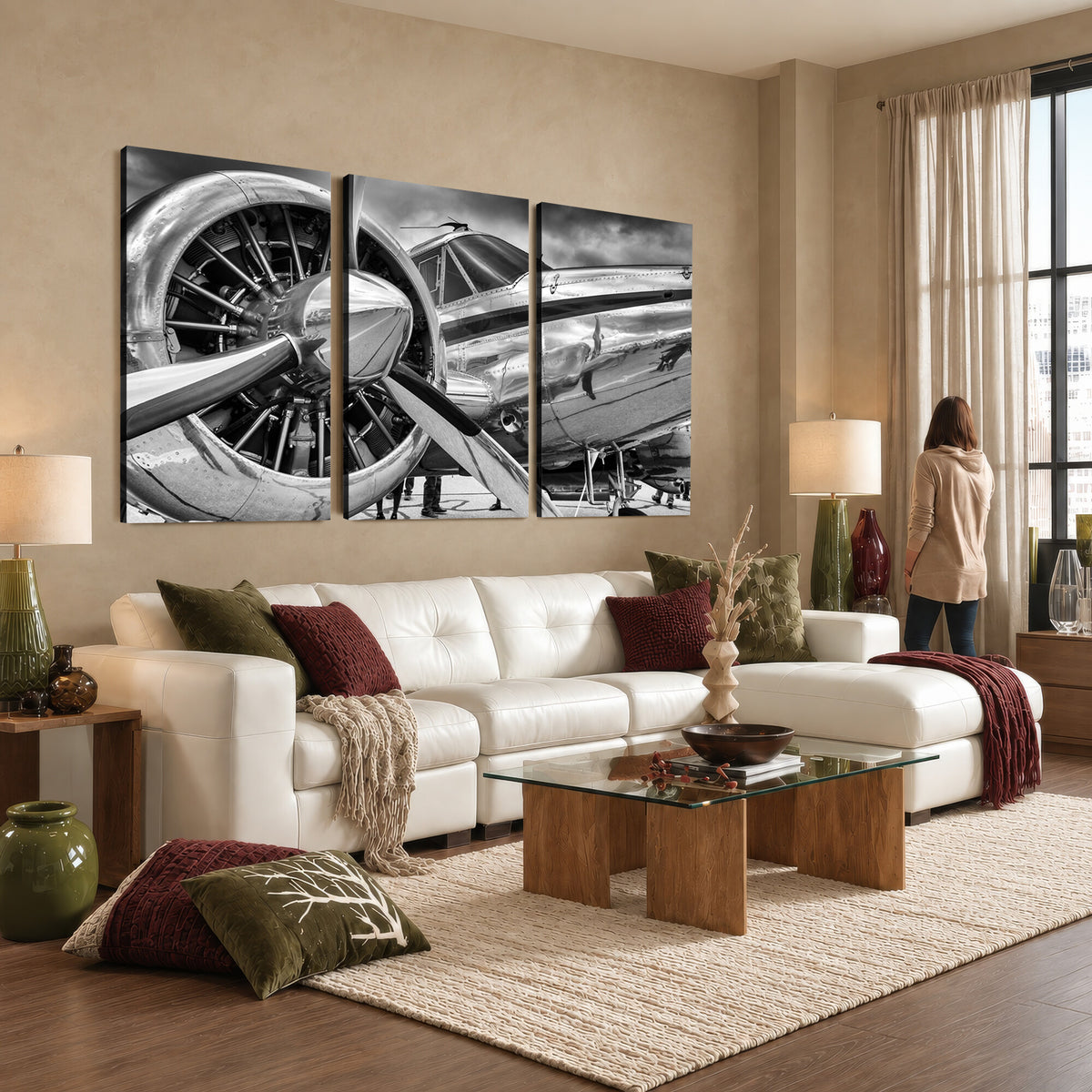 40672-MGV-CV-36X24 - Vintage Antique Airplane Wall Art Canvas Print