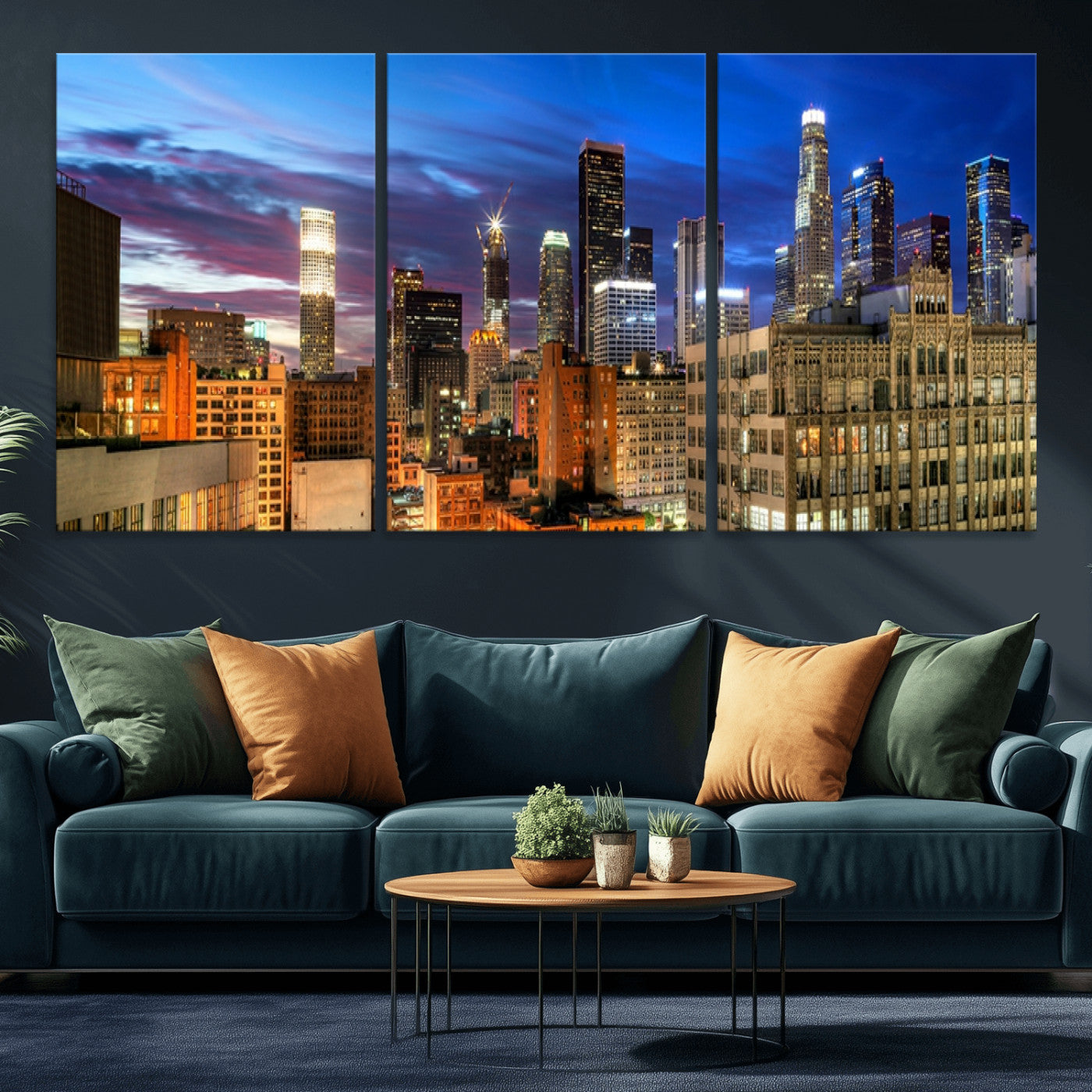 39051-MGV-CV-36X24-Los Angeles Night Wall Art Canvas Print