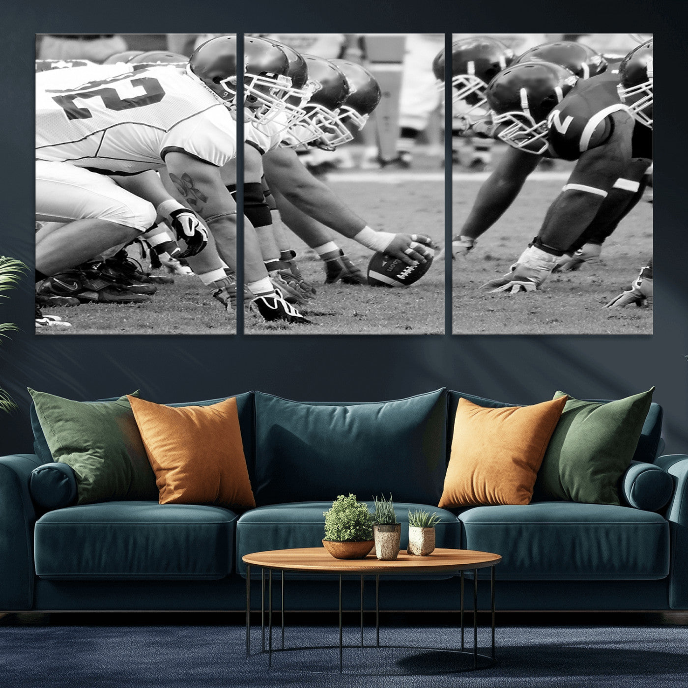 MGV-CV-60X30-3P - American Football Player Wall Art Canvas Print