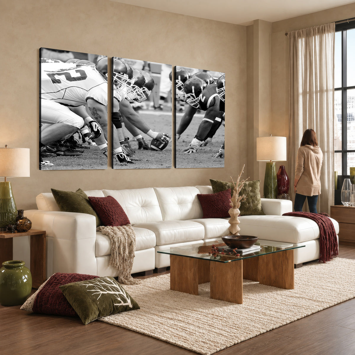 97432-MGV-CV-36X24 - American Football Player Wall Art Canvas Print