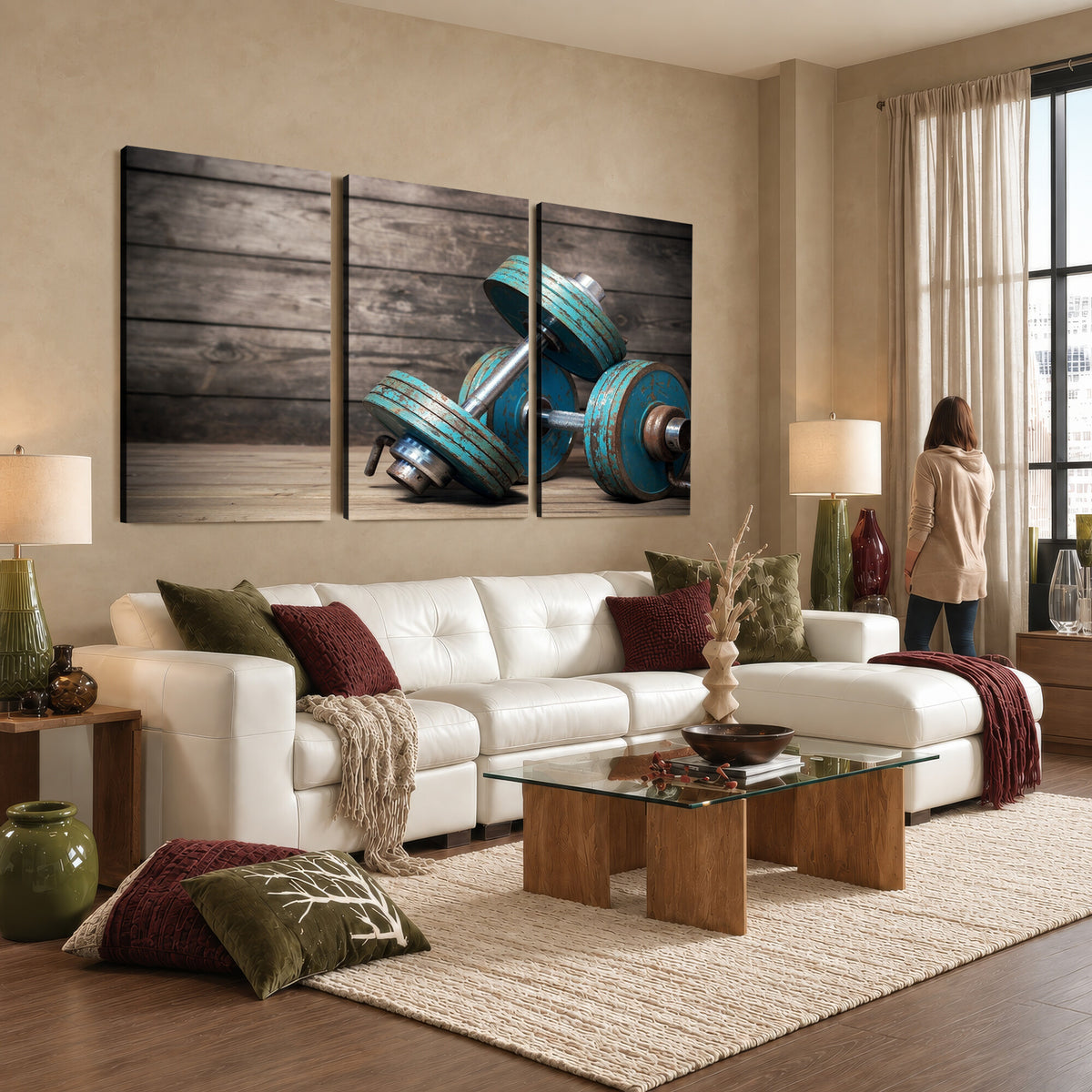 39364-MGV-CV-36X24 - Dumbbell and Sport Wall Art Canvas Print