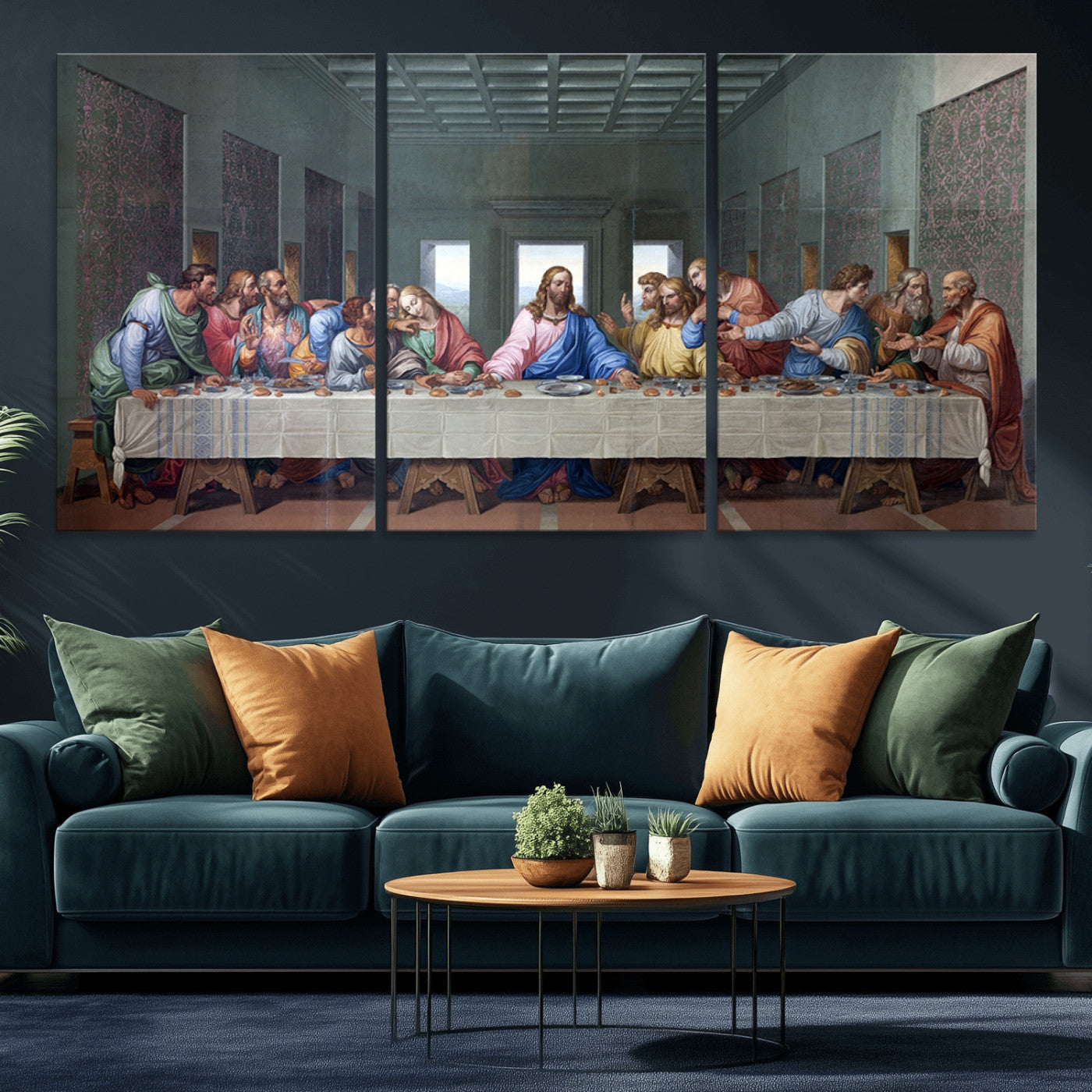 MGV-CV-60X30-3P - The Last Supper Multi Panel Canvas Wall Art