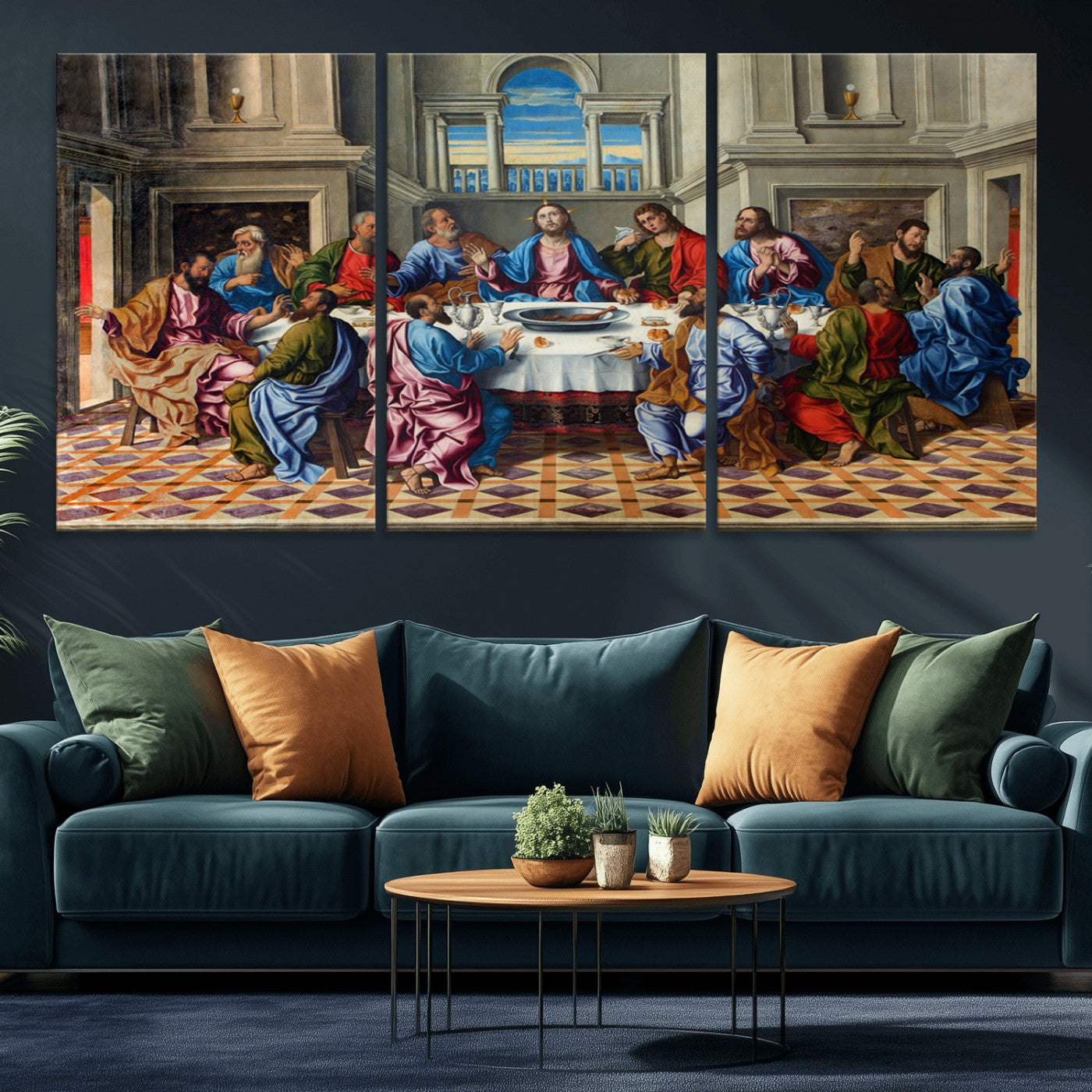 18691-MGV-CV-36X24-The Last Supper Multi Panel Canvas Wall Art