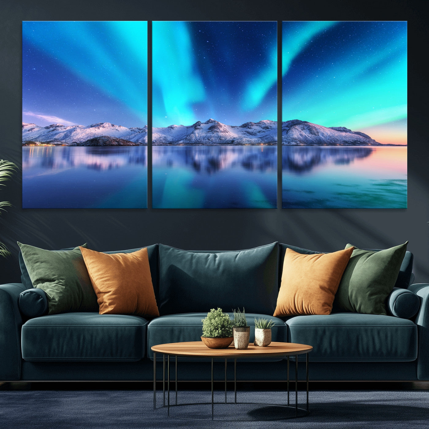 49902-MGV-CV-36X24-Northern Lights above Mountain Wall Art, Northern Lights Wall Art Canvas Print