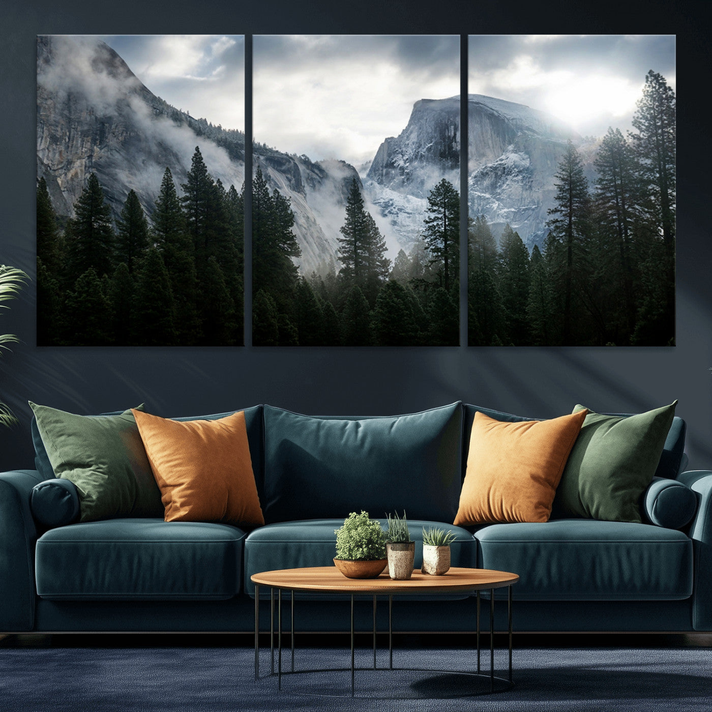 98725-MGV-CV-36X24-Wall Art Foggy Forest Landscape Canvas Print