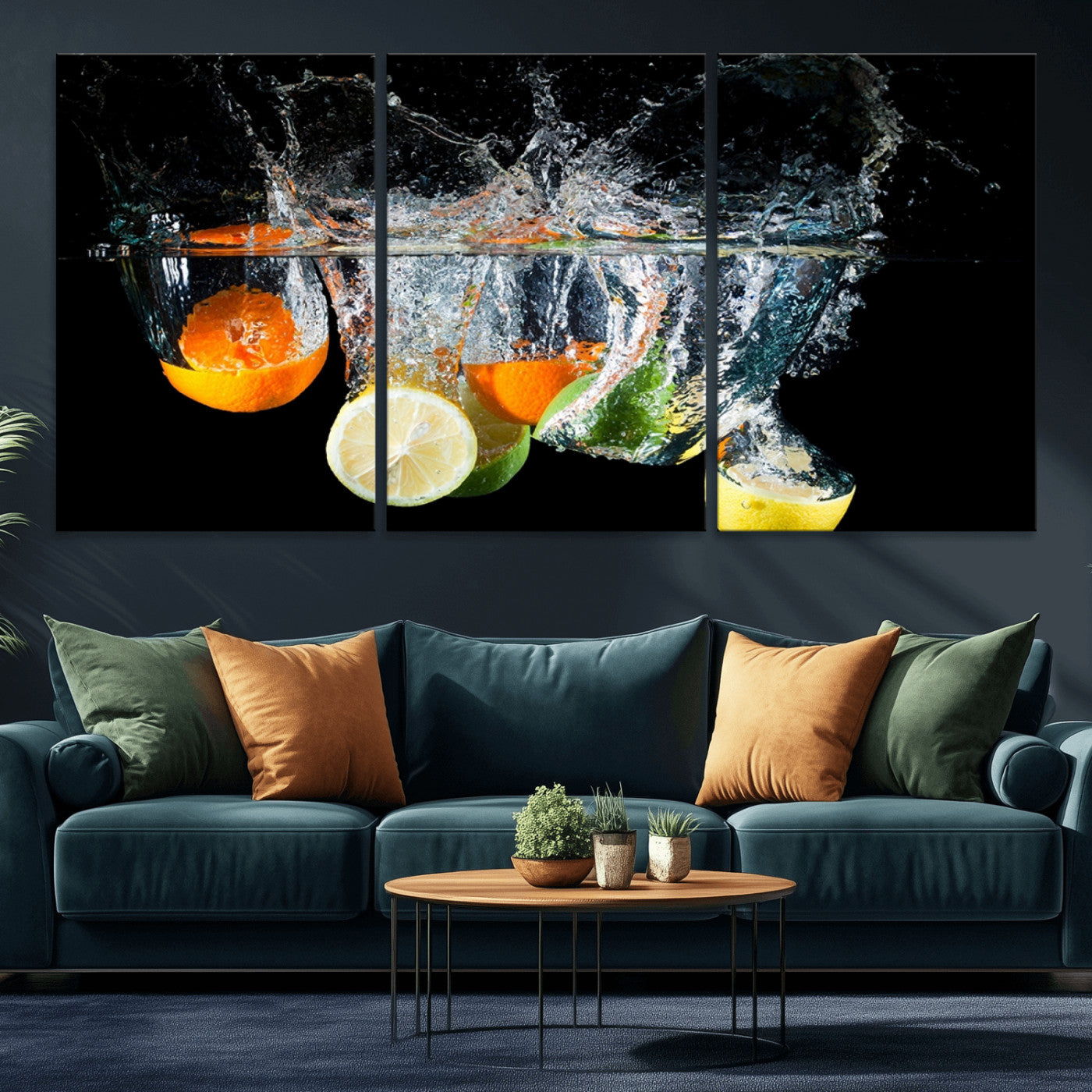 MGV-CV-60X30-3P - Kitchen Wall Art, Kitchen Fruits Art Canvas Print