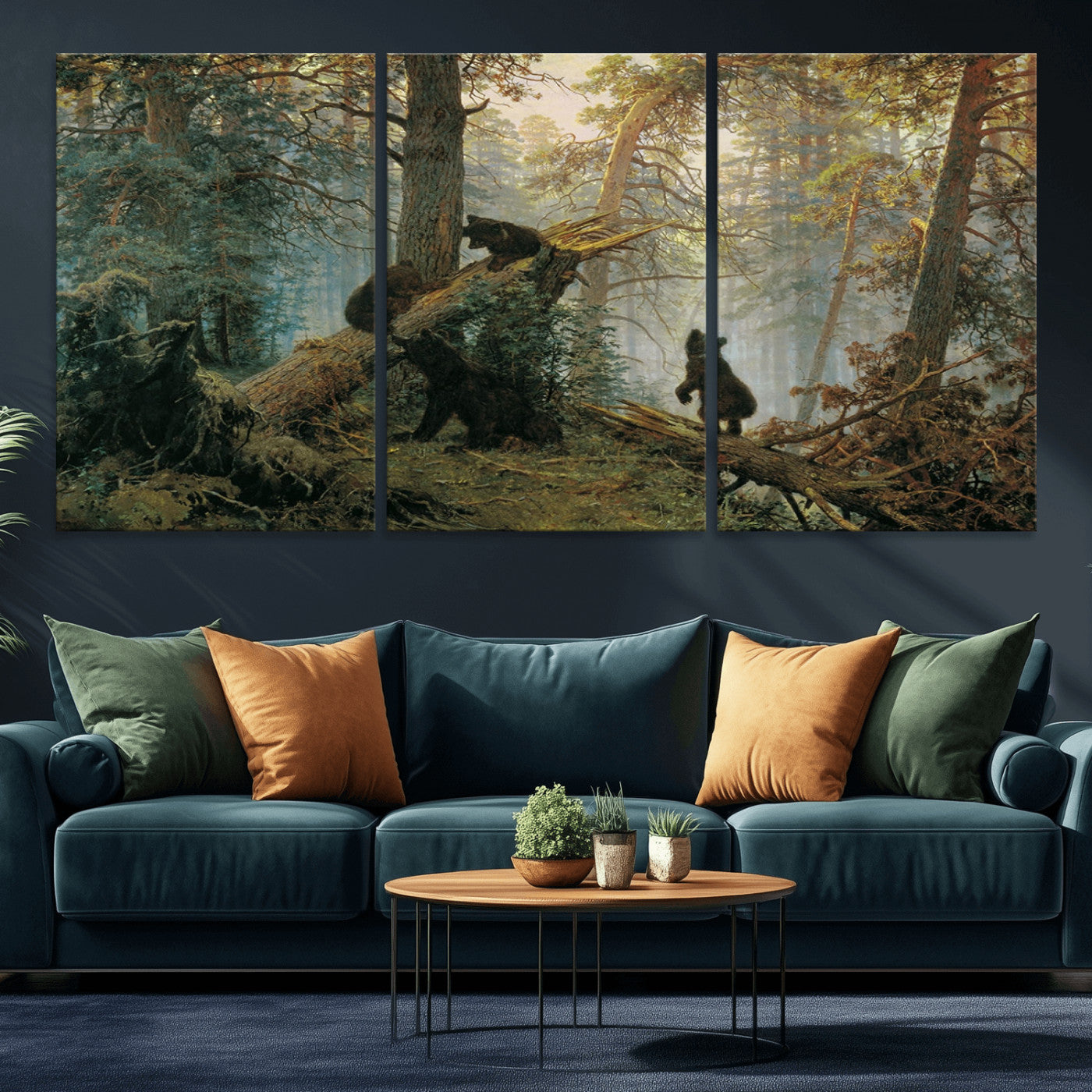MGV-CV-60X30-3P - Grizzly Bear Cubs Wall Art Canvas Print