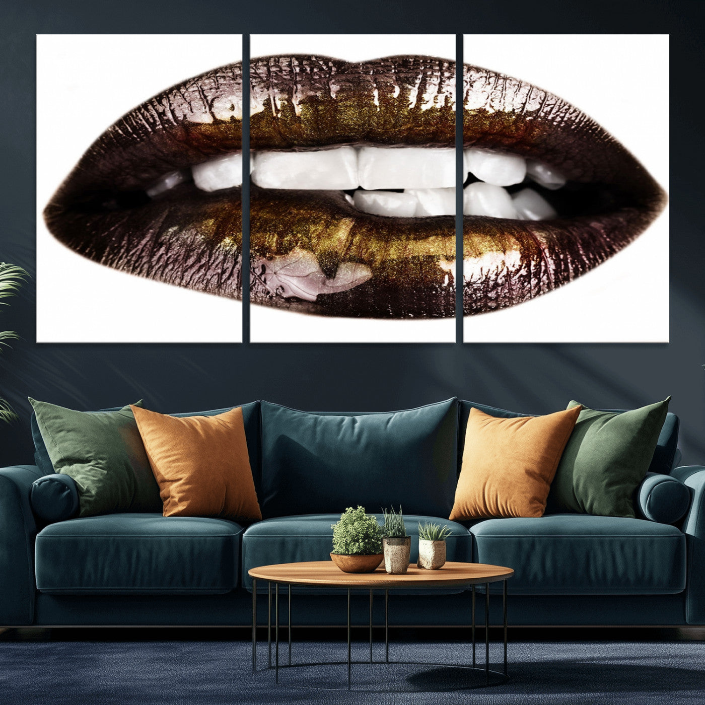 67580-MGV-CV-36X24-Close Up Lips Wall Art Canvas Print