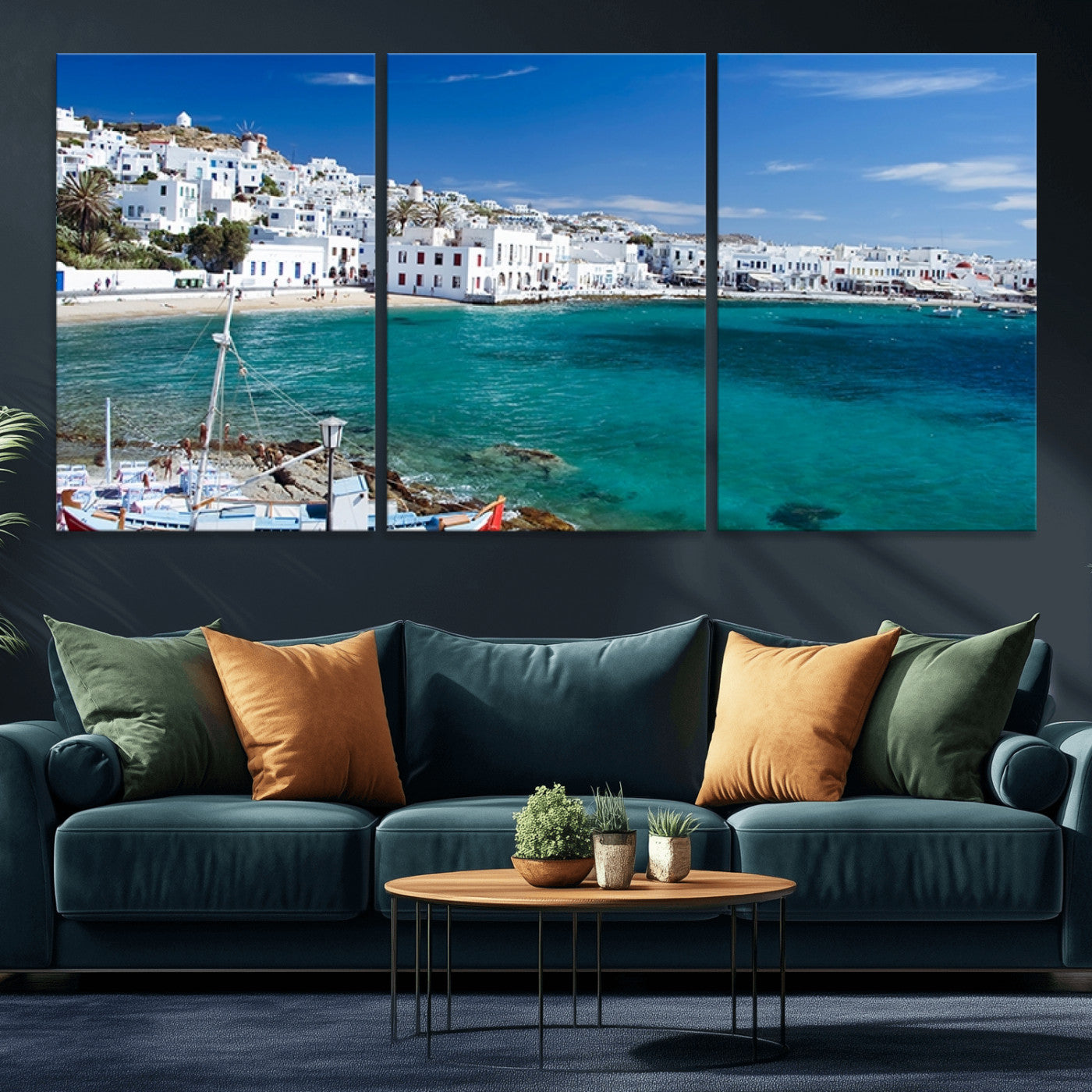 MGV-CV-60X30-3P - Santorini Wall Art Canvas Print