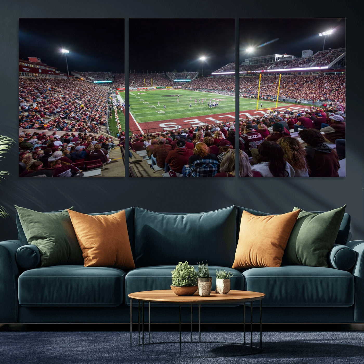56191-MGV-CV-36X24-American Football Wall Art Canvas Print, Stadium Sport Wall Art Print