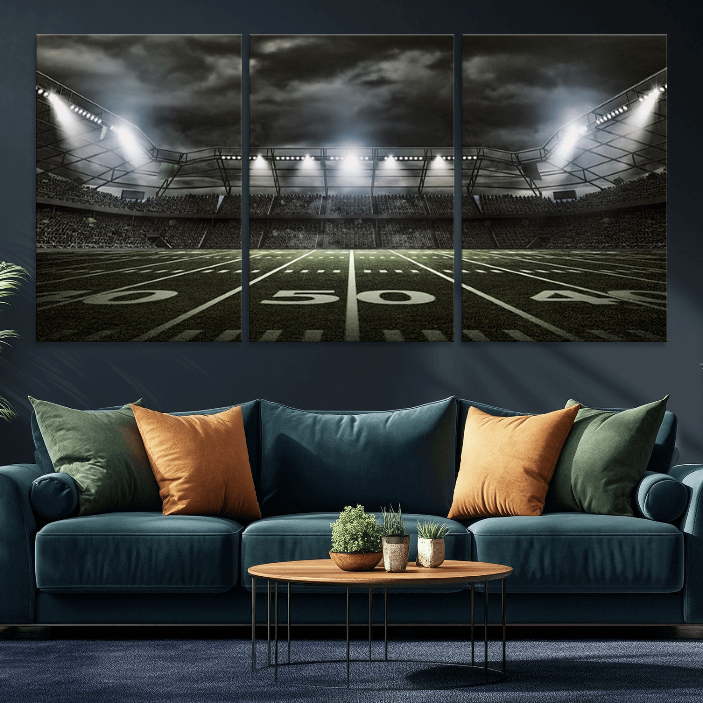 90107-MGV-CV-36X24-American Football Stadium Wall Art Canvas Print, Stadium Sport Wall Art Print