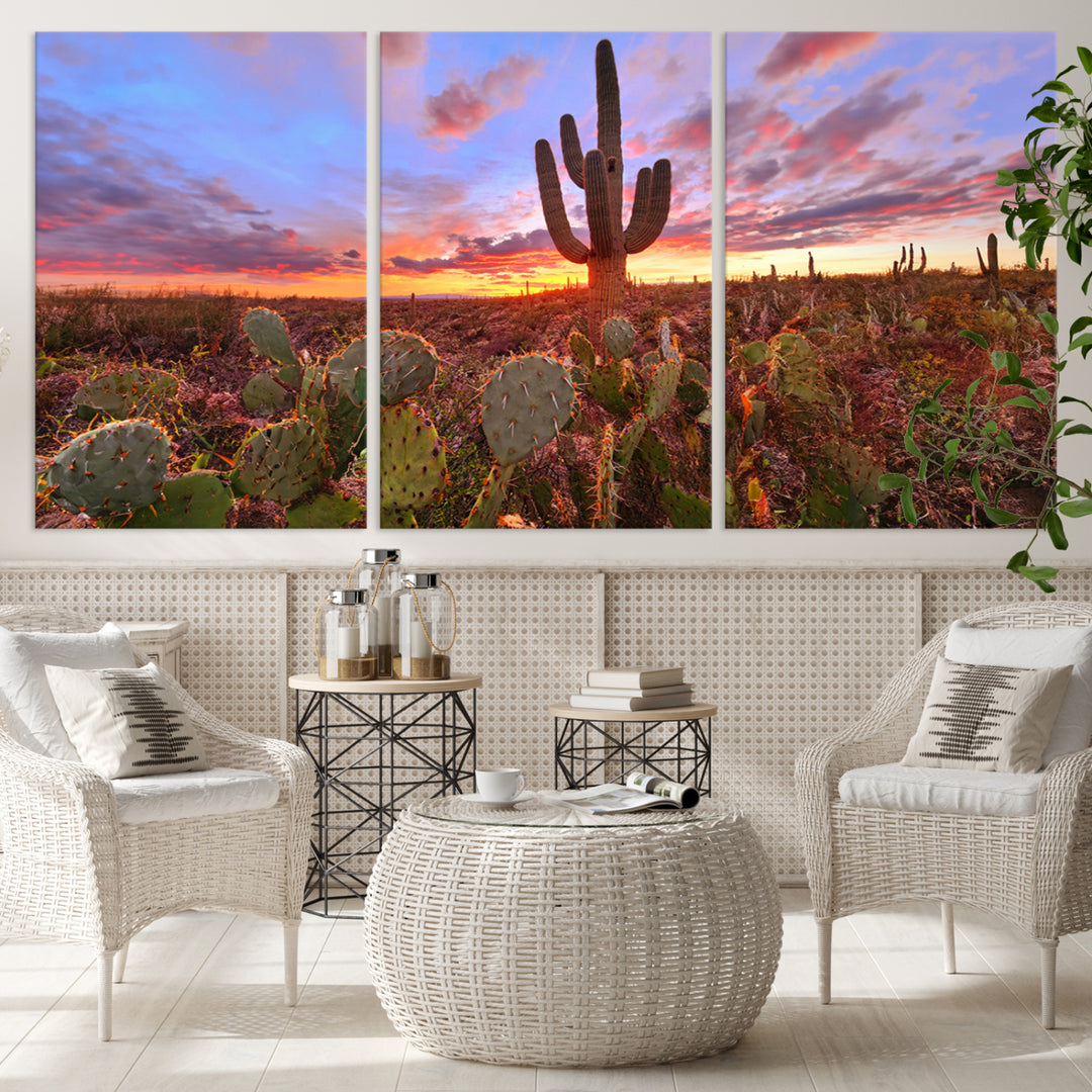 Arizona Desert Sunset Wall Art Canvas Print