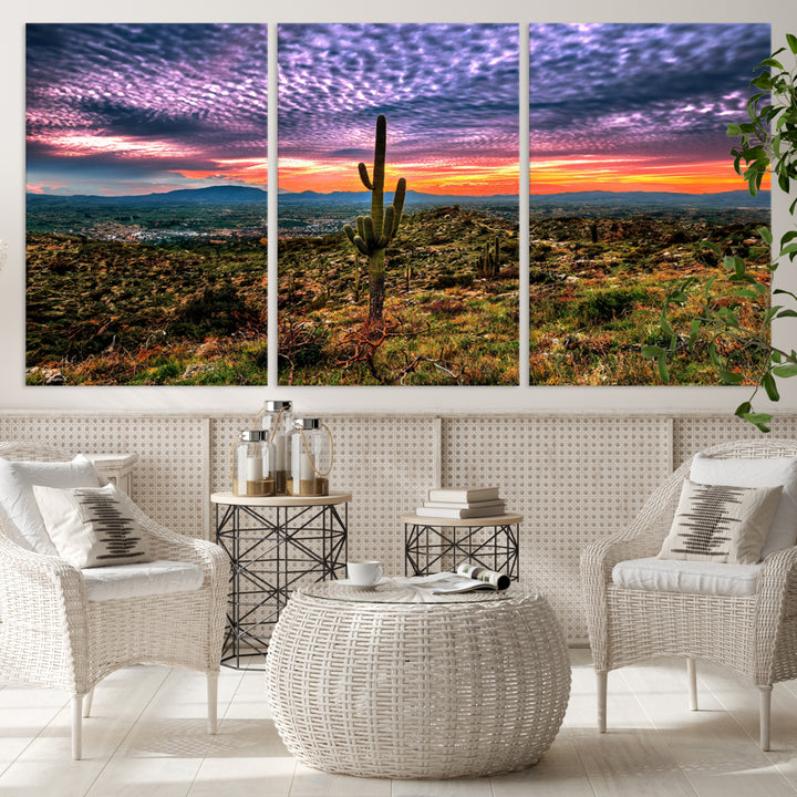 Arizona Desert Sunset Wall Art Canvas Print, Phoenix Wall Art Print