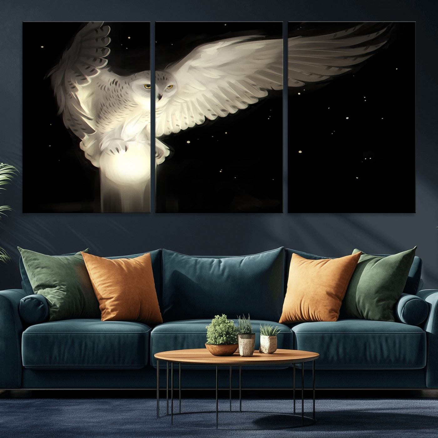 MGV-CV-60X30-3P - Night Owl Art -  Illuminating the Darkness – Unique Animal-Inspired Wall Art for Modern Decor |