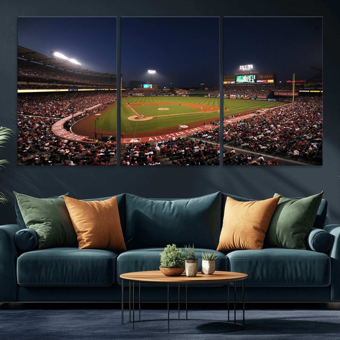 MGV-CV-60X30-3P - Los Angeles Angels Baseball Team Print - Anaheim Angel Stadium Wall Art Canvas Print