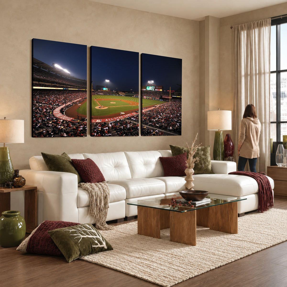 88896-MGV-CV-36X24 - Los Angeles Angels Baseball Team Print, Anaheim Angel Stadium Wall Art