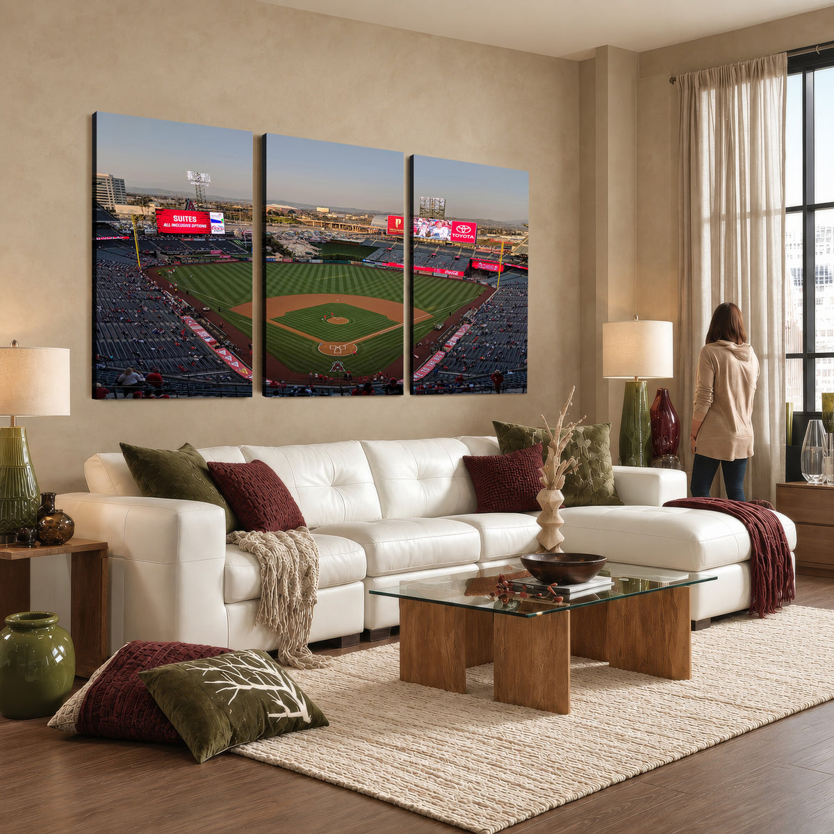 45864-MGV-CV-36X24 - Los Angeles Angels Baseball Canvas Print, Anaheim Angel Stadium Wall Art