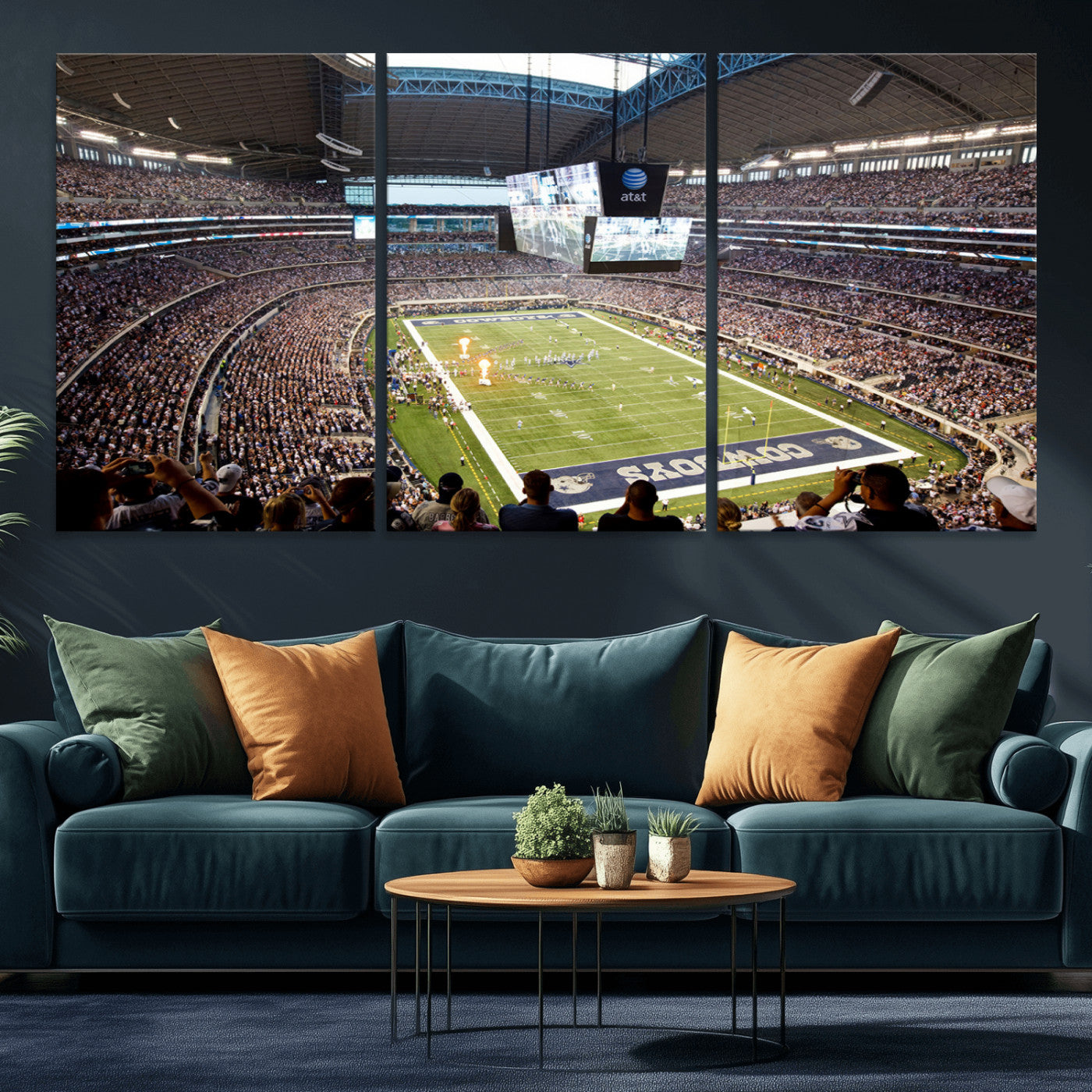 MGV-CV-60X30-3P - Dallas Cowboys Football Team Print - Arlington AT&T Stadium Wall Art Canvas Print