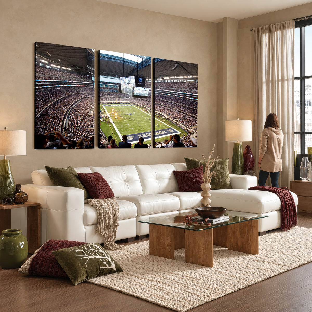 82096-MGV-CV-36X24 - Dallas Cowboys Football Team Print - Arlington AT&T Stadium Wall Art Canvas Print