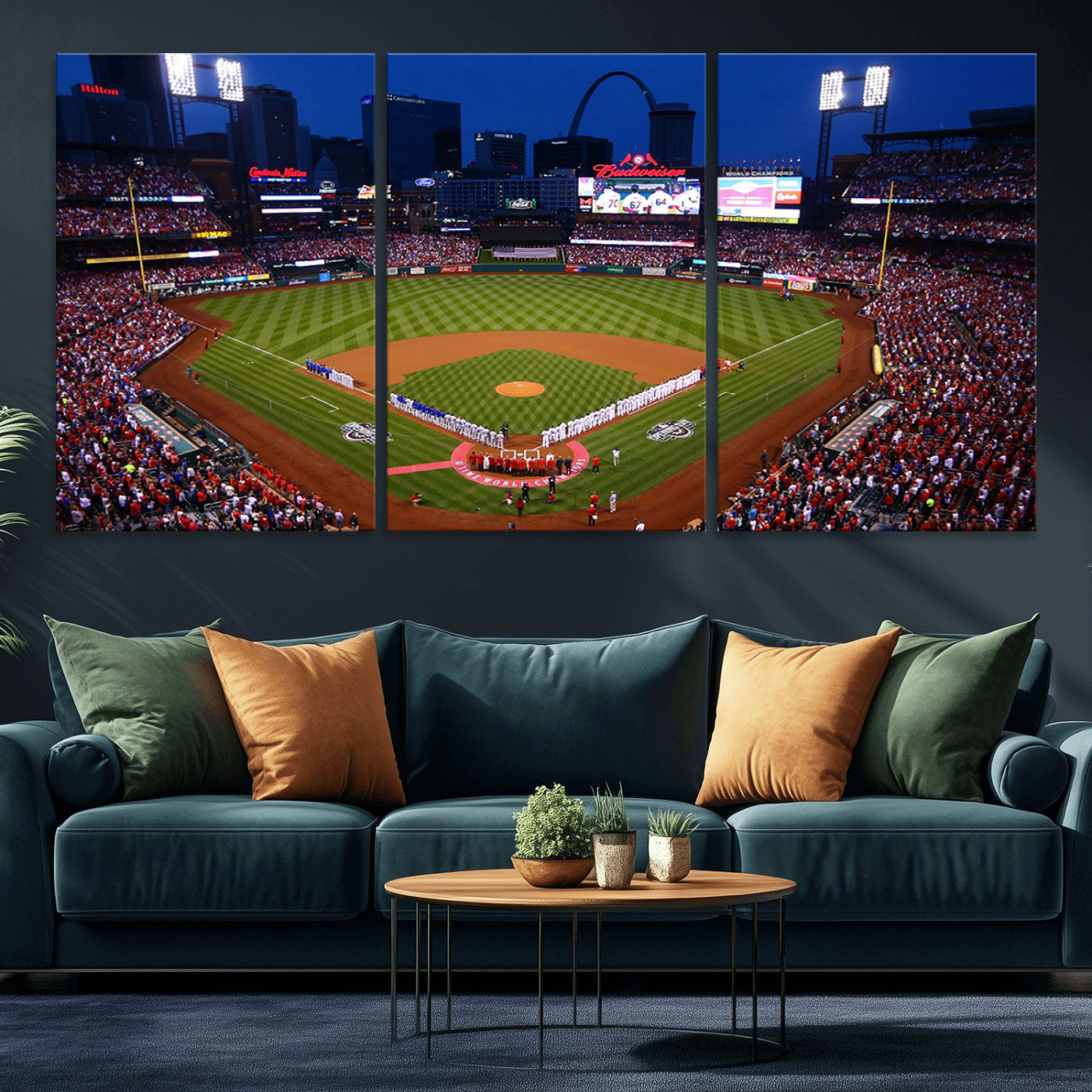 MGV-CV-60X30-3P - St. Louis Cardinals Baseball Team Print - Busch Stadium Wall Art Canvas Print