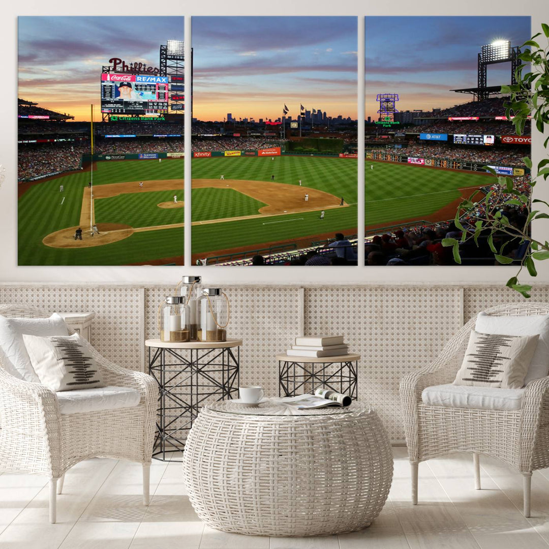 Philadelphia Phillies Baseball Team Print - Philadelphia Citizens Bank Park Stadium Wall Art Canvas Print