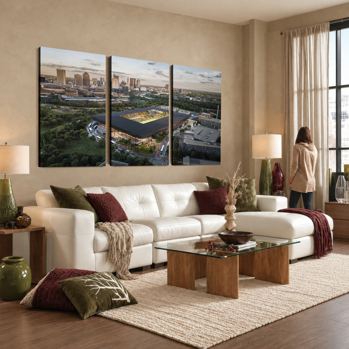 90971-MGV-CV-36X24 - Columbus Crew Soccer Team Print - Columbus Crew Stadium Wall Art, Columbus Crew Soccer Wall Art