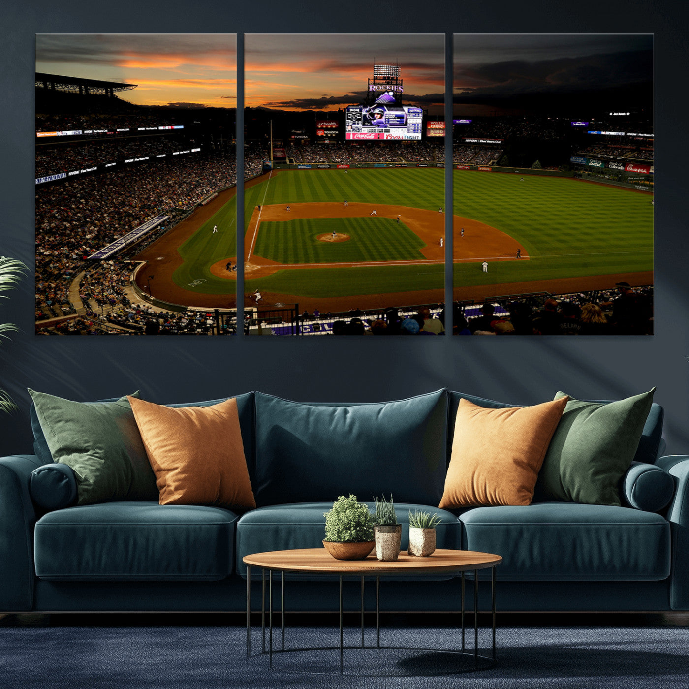 MGV-CV-60X30-3P - Colorado Rockies Coors Field Wall Art Canvas Print - MLB Baseball Stadium