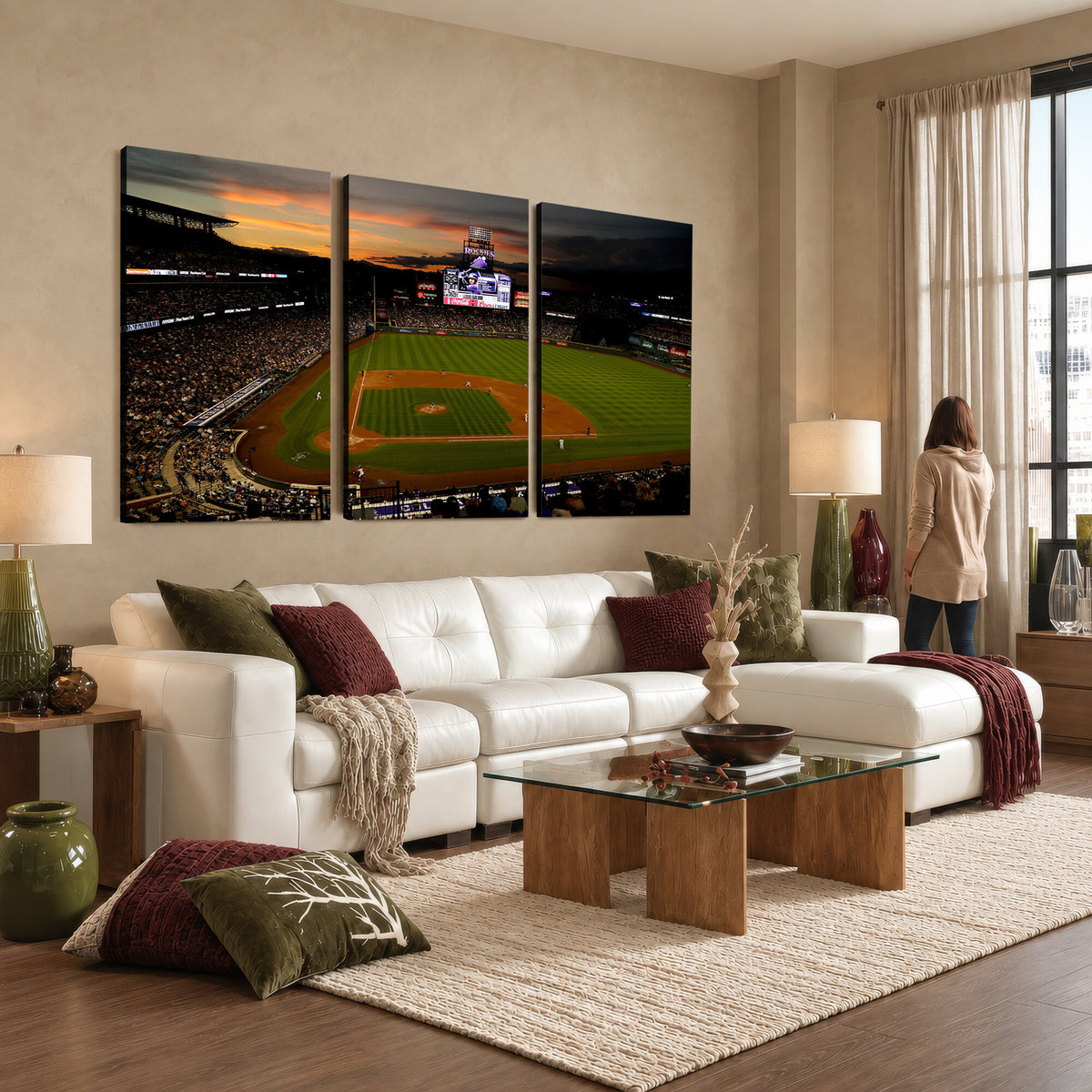 57060-MGV-CV-36X24 - Colorado Rockies Coors Field Wall Art Canvas Print - MLB Baseball Stadium