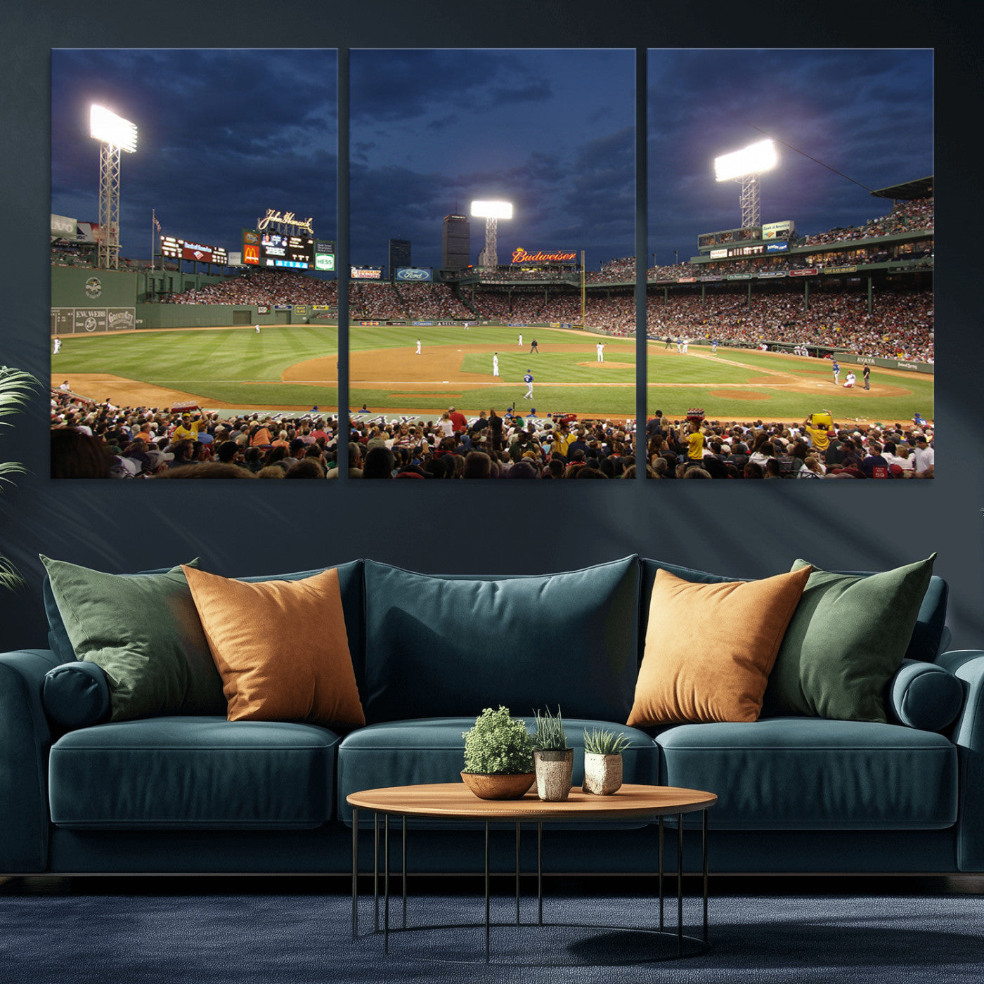 MGV-CV-60X30-3P - Boston Red Sox Baseball Team Print Canvas - Massachusetts Fenway Park Stadium Wall Art Canvas Print