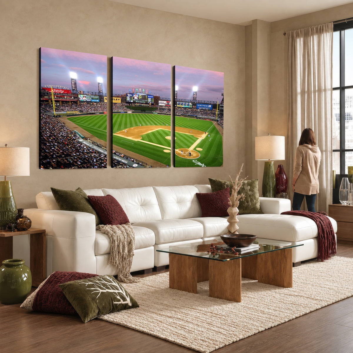 38470-MGV-CV-36X24 - Chicago White Sox Baseball Team Print Canvas, Guaranteed Rate Field Stadium Wall Art