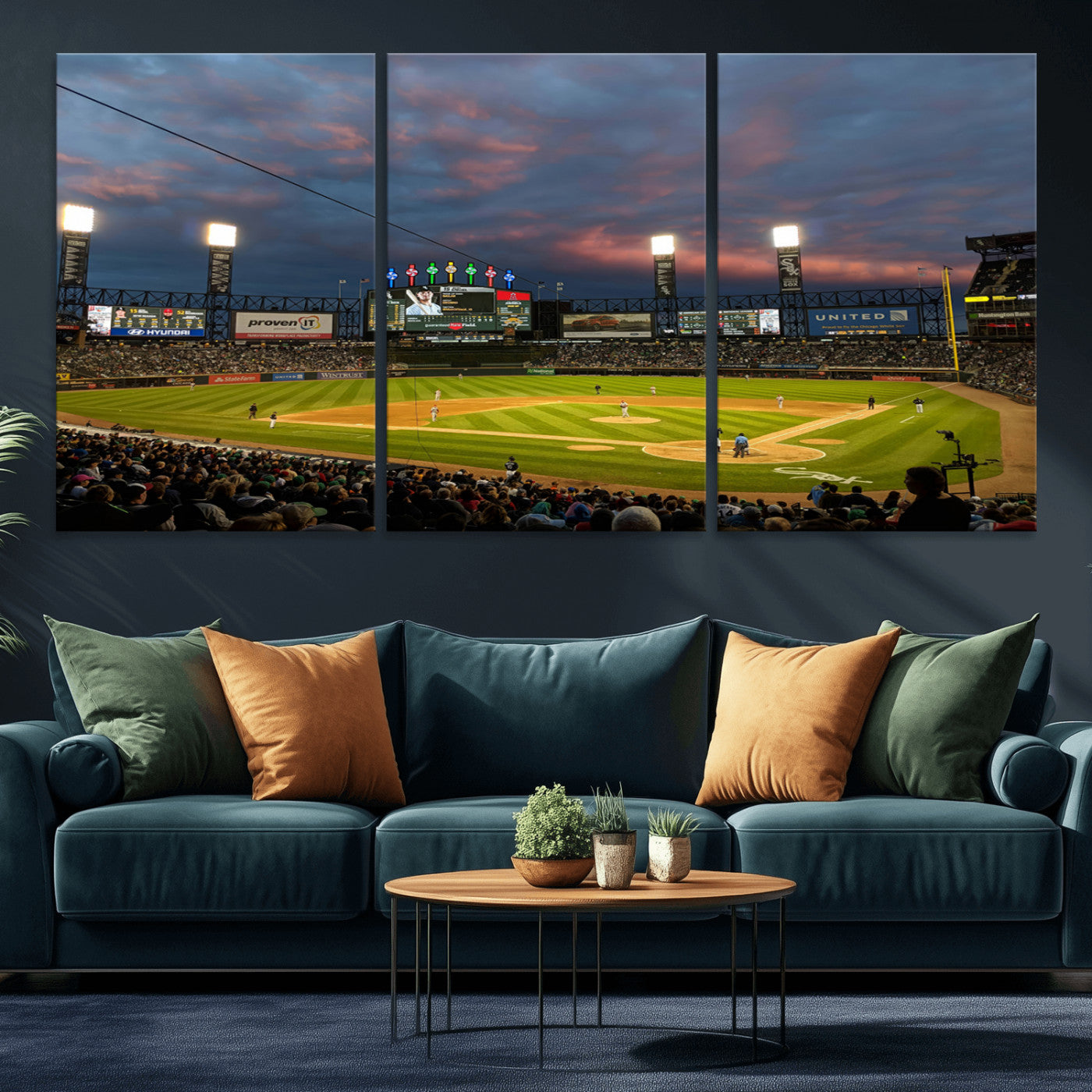 MGV-CV-60X30-3P - Chicago White Sox Baseball Team Print Canvas- Guaranteed Rate Field Stadium Wall Art Canvas Print