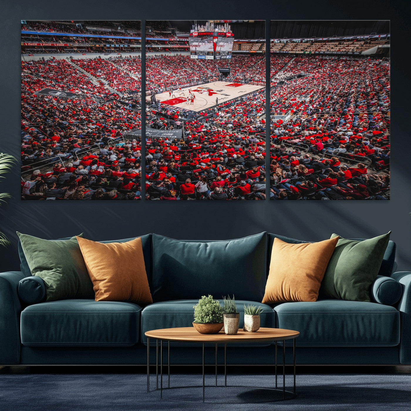 MGV-CV-60X30-3P - Louisville Cardinals Basketball Print Canvas - Louisville KFC Yum Center Arena Wall Art Canvas Print