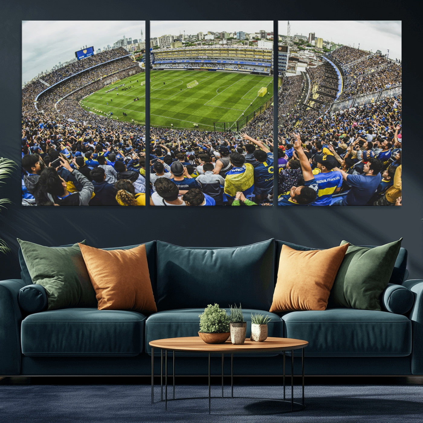 MGV-CV-60X30-3P - Boca Juniors Soccer Team Print Wall Art - Buenos Aires Bombonera Stadium Canvas Print
