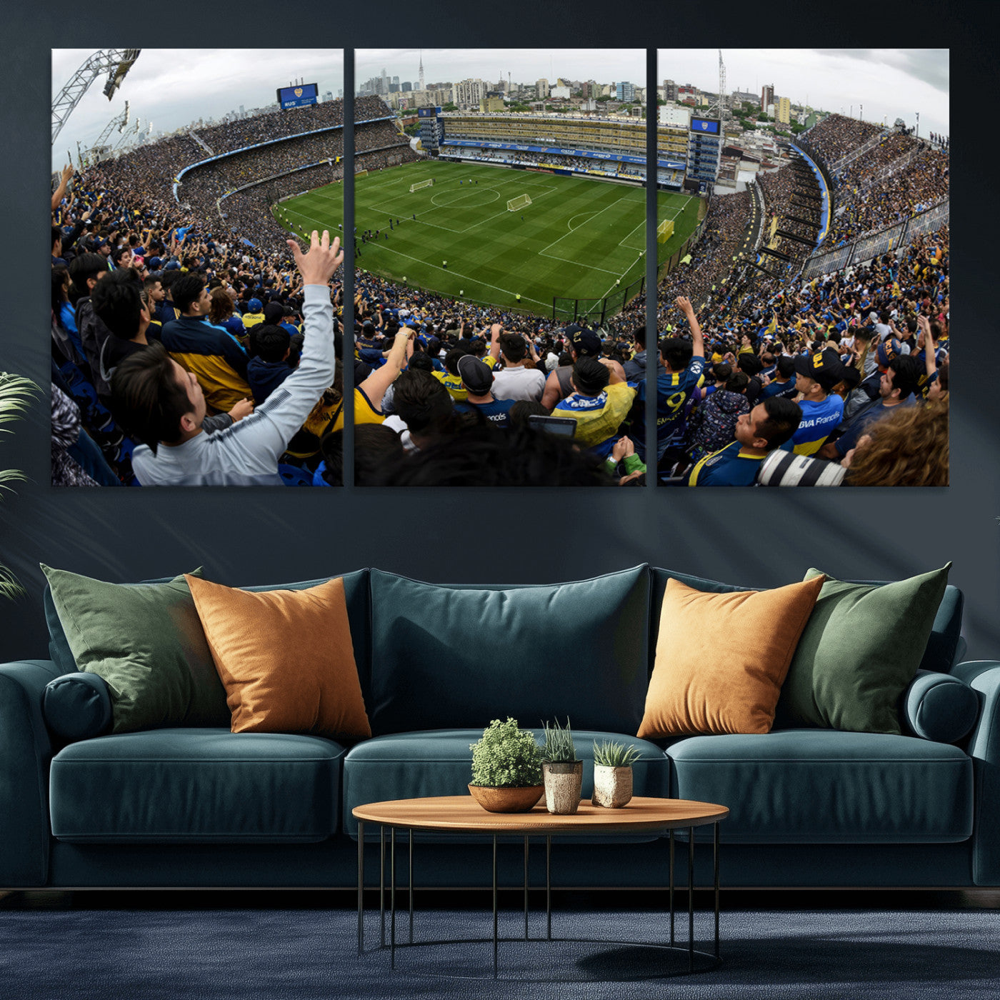 MGV-CV-60X30-3P - Boca Juniors Soccer Team Print - Buenos Aires Bombonera Stadium Wall Art Canvas Print