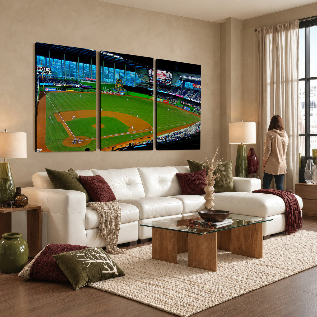 51207-MGV-CV-36X24 - Miami Marlins Baseball Team Print, Miami LoanDepot Park