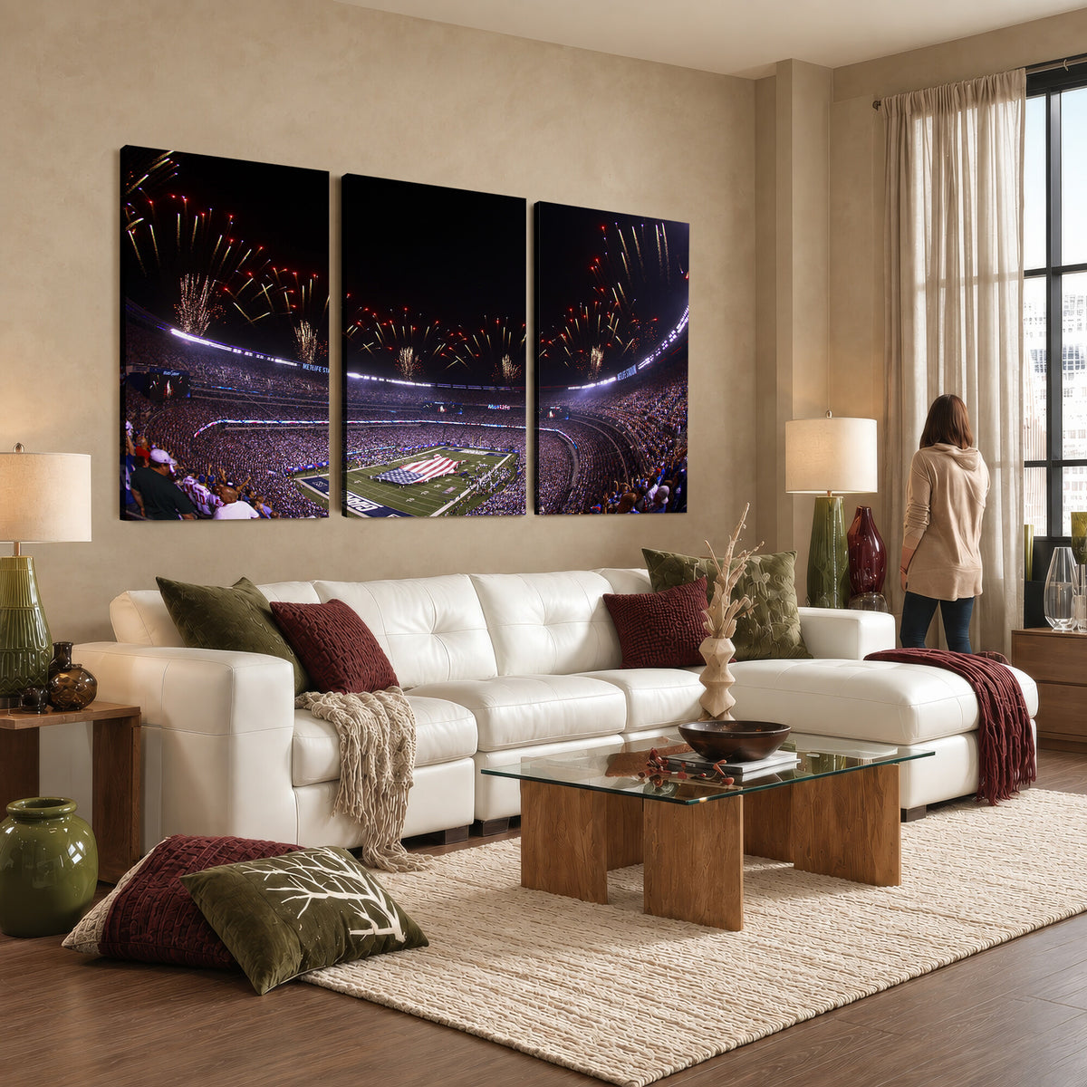 56360-MGV-CV-36X24 - New York Giants Football Team Print, East Rutherford MetLife Stadium Wall Art