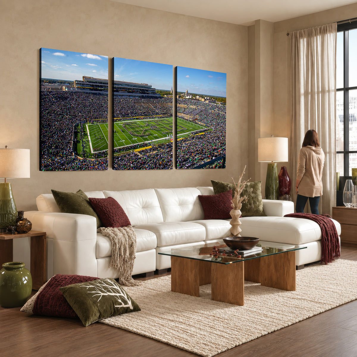 50114-MGV-CV-36X24 - Notre Dame Fighting Irish Football Team Print, Notre Dame Stadium Wall Art