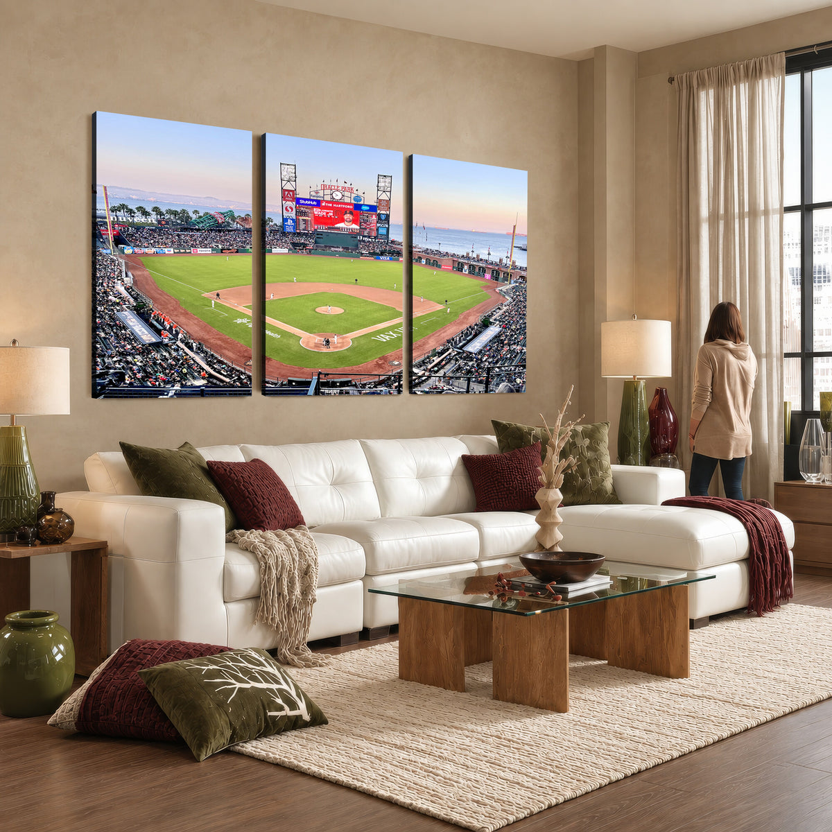 16055-MGV-CV-36X24 - San Francisco Giants Baseball Team Print, Oracle Park