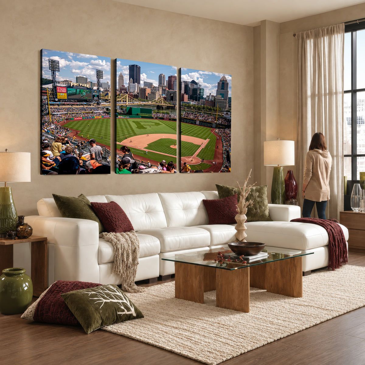66872-MGV-CV-36X24 - Pittsburgh Pirates Baseball Team Print, PNC Park Stadium