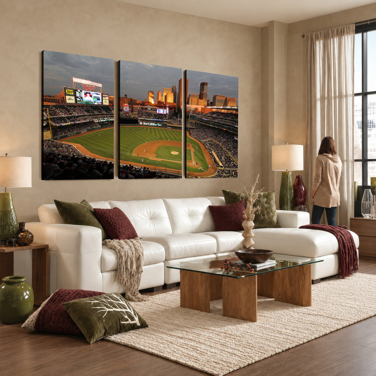 99822-MGV-CV-36X24 - Minnesota Twins Baseball Team Print, Minneapolis Target Field Stadium Wall Art
