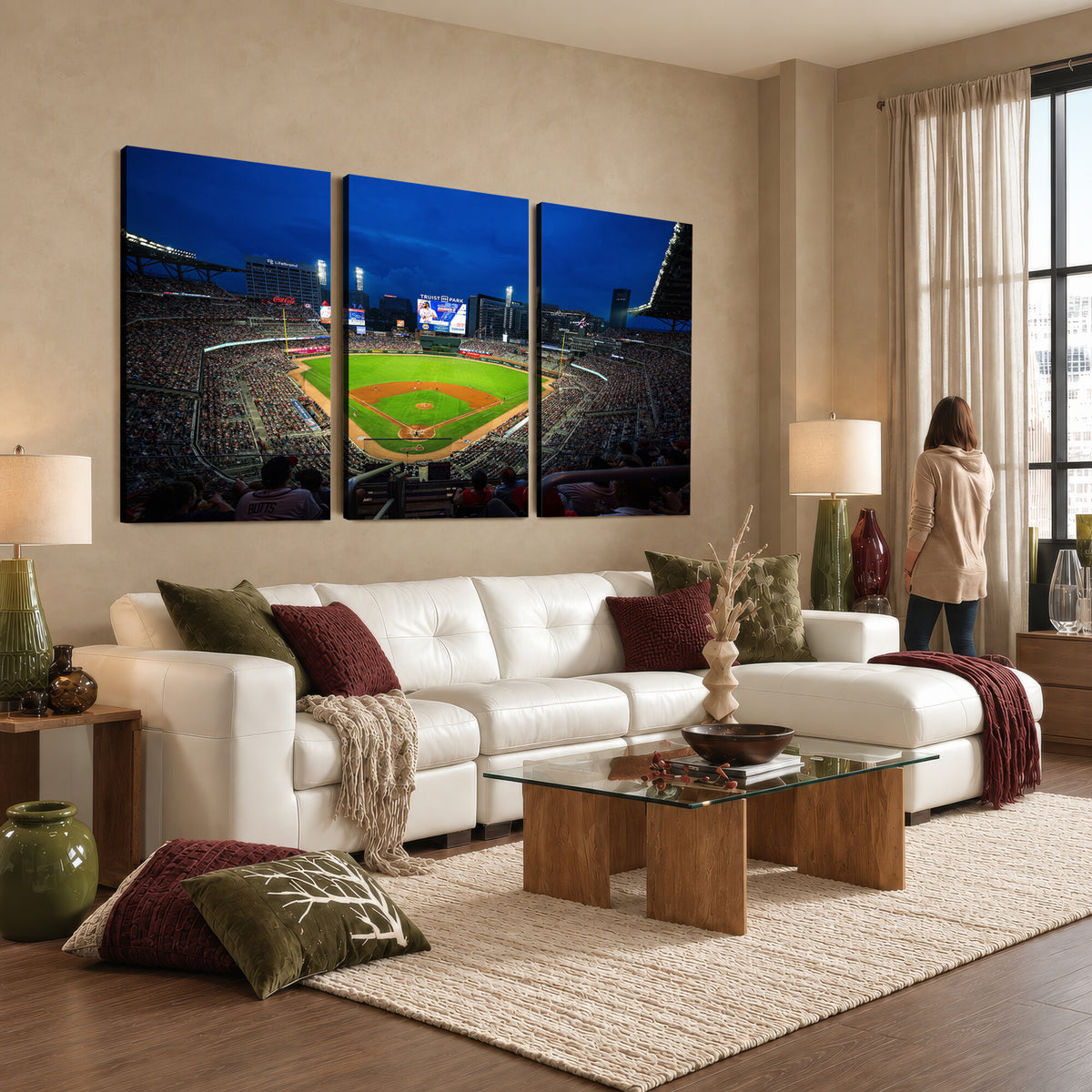 88590-MGV-CV-36X24 - Truist Park Night Game Canvas Art, Atlanta Braves Stadium