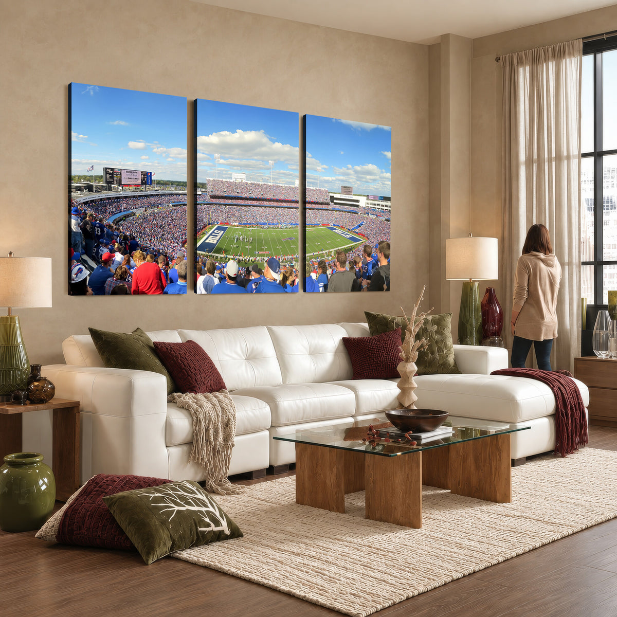 35302-MGV-CV-36X24 - Buffalo Bills NFL Football Team Print, Game Day at Buffalo Highmark Stadium