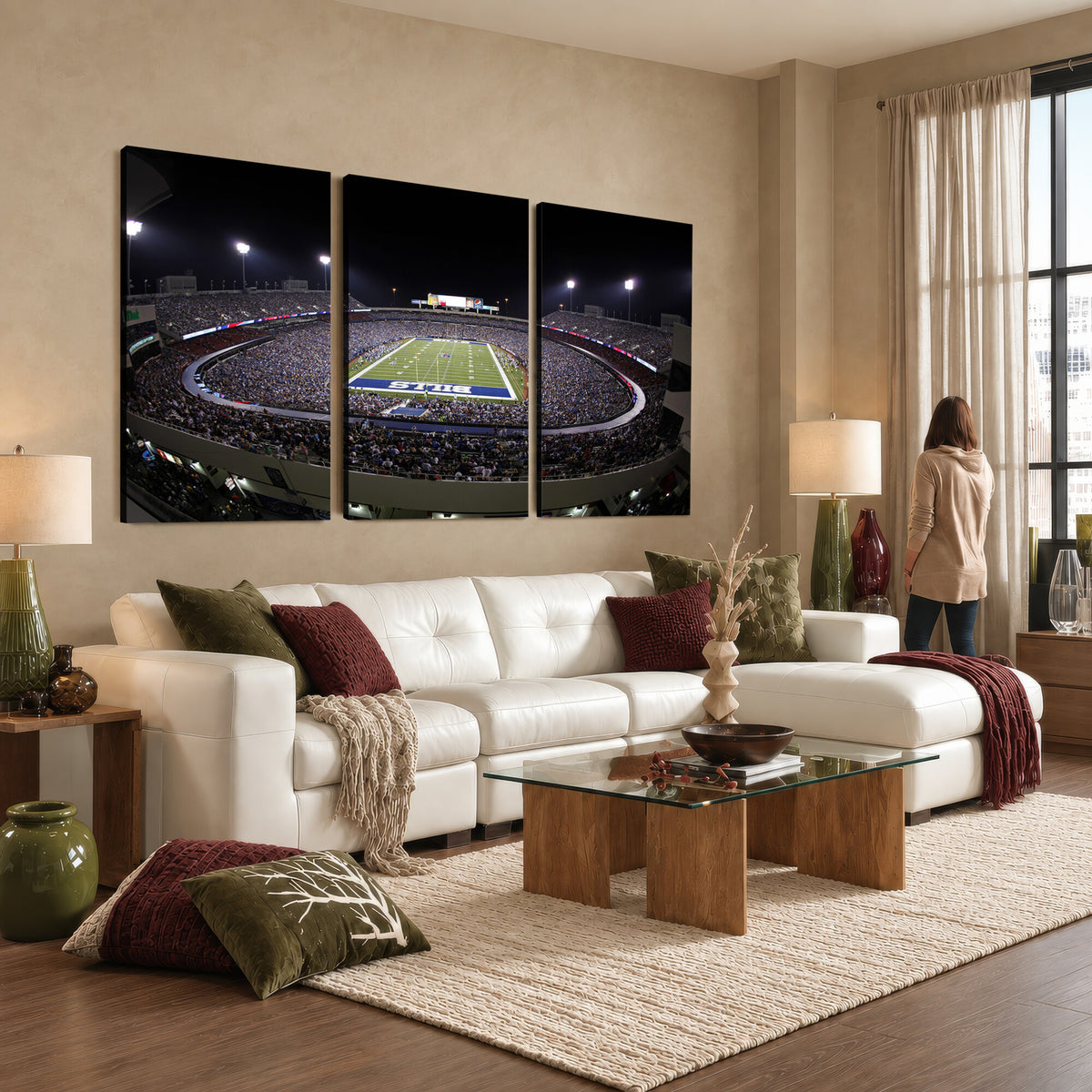 98546-MGV-CV-36X24 - Buffalo Bills NFL Football Team Print, Buffalo Highmark Stadium Wall Art