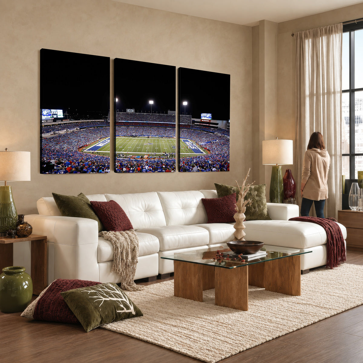 59036-MGV-CV-36X24 - Buffalo Bills Wall Art, Buffalo Bills Stadium Canvas Print for Sports Decor